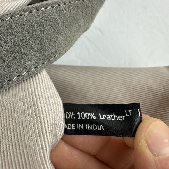 Margot New York Gabi Maxi Hobo Gray Suede Leather Shoulder Bag Top Zip Purse - Picture 12 of 16